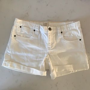 JCREW white denim shorts